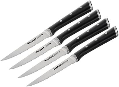 Tefal Ice Force 4-teiliges Steakmesser Set, Spezialmesser mit 11 cm Klinge, langfristige Leistung, Spezielle Klingenfertigung für optimale , Edelstahl made in Germany, K232S4
