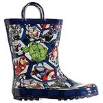 Kids Boys Girls Printed Pull Loops Wellies Shoes Boots (C8 (25.5), Avengers)