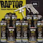 Raptor Liner 8 Liter Bedliner Kit and BCC Custom Decal Pack (Black)