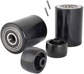 Pallet Jack/Truck Load Wheels Set (2 pcs) 3" x 3.75" with Bearings ID 20mm Poly Tread Black