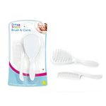 Baby Hair Brush & Comb Set in White Soft & Gentle for your Baby First Steps