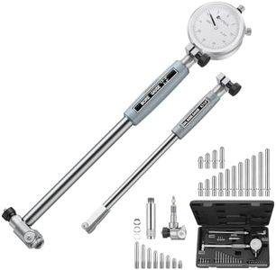 Neoteck Dial Bore Gauge with 0.7"-6"/0.0005" Measuring Range and 6" Measuring Depth Dial Bore Gauge Set with 23PCS Anvils Chrome Plated Handle & Insulated Grips for Engine Cylinder Measurement