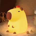 CoolGift Mart Capybara Gifts - USB Rechargeable, Cute Animal Silicone Night Light Touch Control & Timer, Ideal for Breastfeeding, Reading, Working & Sleep for Baby, Kids, Teens & Adults