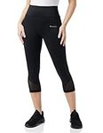 Champion Women's Athletic C-Tech Quick Dry High Waist Capri Shapewear Leggings, Nero, S