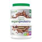 Genuine Health Fermented Organic Vegan Proteins+, Chocolate, 30 servings, 20g protein powder per serving from 7 plant-based, Easy to digest & absorb, Chocolate, Gluten-Free, Non-GMO,900g