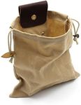 Foraging Bag,Mushroom Foraging Bag Waxed Canvas Tinder Waterproof Small Leather Pouch Hunting Bag Fanny Pack for Dog Training Bushcraft Belt (Khaki)