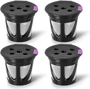 Reusable K Cups for Keurig, 4-Pack Universal K CUP Refillable Coffee Pods with 5 Holes, Specifically Designed for Keurig Supreme Multistream Series