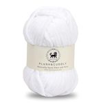 NESTNHAVEN, Wool, Plush & Cuddly, Chenille Yarn Supersoft Hand Knitting Wool Ball, (1 Ball/100 Gram Each) Ball Suitable for Craft, Babywear, Baby Blankets, 5 Bulky, Shade no - NNHB0031 (White)
