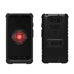 Beyond Cell Tri-Shield Durable Hybrid Hard Shell and Silicone Skin Gel Case for Motorola Droid Ultra, Retail Packaging, Black/Black