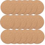 18Pcs Cork Coasters Round Multifunctional Cork Mat Wooden Thick Cork Drink Coaster Round Brown Absorbent Cork Mat Multi Use Cork Coaster for Table for Tea Drinks Mugs Glasses