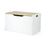 Humble Crew Hinged Toy Storage Chest with Lid, Natural Wood