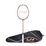 Li-Ning 3D Calibar X Boost Carbon Graphite Strung Badminton Racquet, 83 Grams, 30 Lbs String Tension and Free Full cover(Red/Black)