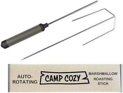 Camp Cozy HotRod Automatic Rotating Hot Dog Marshmallow Roasting Stick Handheld Rotisserie (Gray)