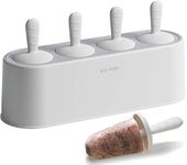 Popsicle Mold Set 4 Pieces Homemade Silicone Popsicle Maker Kid Easy Release Ice Cream Molds Reusable DIY Pop Molds (White)