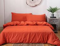 Ravaiyaa - Attitude is everything Solid/Plain Bedding Quilt Rajai Cover 100% Cotton Duvet Cover with 2 Pillow Cover Set (King, Burnt Orange)