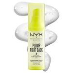 NYX Professional Makeup Primer, Plump Right Back Primer & Serum, Enriched with Hyaluronic Acid, Vitamin E, Pro-Vitamin B5, Magnesium &Potassium, Lightweight, 30ml