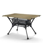 OneTigris Dipper Camping Table, Lightweight Portable Folding Table with Mesh Storage Net, High/Low Options, Ideal for Camping, Hiking, Tailgating, Beach, Picnic, Travel, Backyard