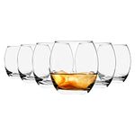 Argon Tableware Tumbler Whisky Glasses - Pack of 6-405ml - 'Tondo' Range - Modern Hiball Cocktail Juice Water Drinking Tumblers Set - Dishwasher Safe