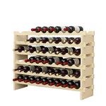 DlandHome Wood Wine Rack Stand 60 Bottles Holder 6 Tier Stackable Wine Storage Organizer Shelf Free Standing, DCA-BY-WS002-N