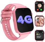 AXYWINBO Kids smart Watch for Girls Boys 4g GPS Call Text-Smart Watch for Kids Game Camera Pedometer Alarm Clock Calculator-Kid Watches for Girls Boys 4-12 Ages Gifts Pink