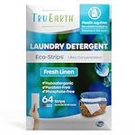 Tru Earth Eco-Strips Laundry Detergent (Fresh Linen Scent, 64 Loads) - Eco-friendly Ultra Concentrated Compostable & Biodegradable Plastic-Free Laundry Detergent Sheets