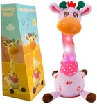 Emoin Talking Giraffe Baby Toy, Dancing Giraffe Plush Toy Musical Giraffe Mimicking Toy,Talking Repeat Singing 10 Pcs Songs Repeating What You Say Sing+Dancing+Recording+LED (Adjustable Volume)
