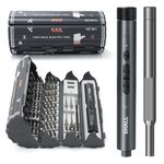 SHALL 127Pcs Mini Electric Screwdriver Set, 120Pcs S2 Bits, with Pen-Type Electric and Manual Screwdrivers for Laptop, iPhone, Glasses and Electronics