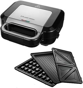 Russell Hobbs Multifunktionsgerät 3-in-1 [Sandwichmaker, Waffeleisen, Kontaktgrill] Creations (spülmaschinengeeignete, antihaftbeschichtete & extra tiefe Platten, BPA frei) 26810-56