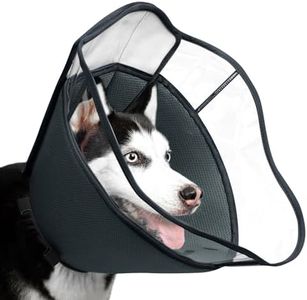 BARKLESS Dog Cone for Large Dogs, Soft Elizabethan Collar for Dogs to Stop Licking, Cone for Dogs After Surgery with Clear Shield Ensures Unobstructed Vision, Cone of Shame for Large Dogs (Grey, XL)