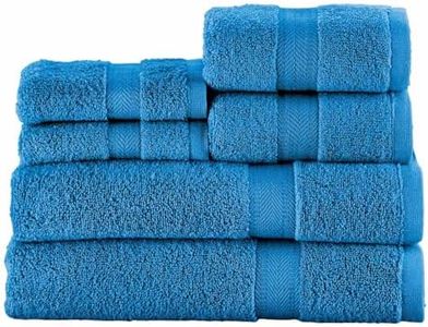 Collections Etc Zero Twist Bath Towel Set - Set of 6 Blue