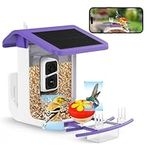 Bird Feeder Camera, K&F Concept Solar Battery Powered Wireless Bird Watching Camera, Smart Bird Feeder with Camera, Auto Capture Bird Video & Notify Detected Birds, Ideal Gift for Bird Lover