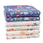 HOULIFE 6/12 PCs 100% 42S Cotton Floral Handkerchief Elegant Hankies for Women, 13.4×13.4''