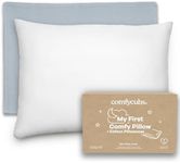 Comfy Cubs Toddler Pillow with Cotton Pillowcase, 33 x 46 cm - Small Pillow for Sleeping and Travel - Breathable with Soft Microfiber Fill - Comfortable and Stylish Design for Toddlers - Pacific Blue