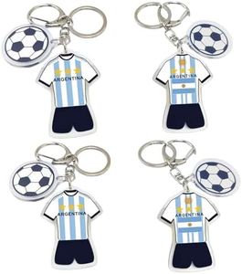 4pcs Soccer Keychains ,Argentina Football Ball Key Chain for Sport Soccer