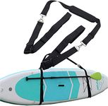 Paddle Board Carrier Kayak Surfboard Shoulder Strap/Hands-Free SUP Carrying Strap Boards,Adjustable Heavy-Duty Carrying Support,with Metal Accessories & Drawstring Bag (Black1)