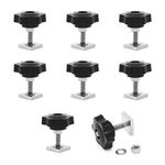 JJWNMLL T Track Bolts 8 pcs - roof Rack Bolts M6 x 35 mm with Thumb Screws m6 with nut Washer 20x20mm Square Sliding Blocks for roof Rack Rail Carrier