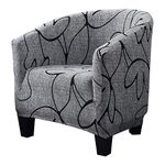 SearchI Club Chair Slipcover Stretch Barrel Chair Covers Printed Tub Chair Slipcovers Soft Spandex Armchair Sofa Cover Removable Couch Furniture Protector Arm Chair Cover for Living Room(Pattern 1)