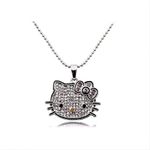 University Trendz Silver -Tone Hello Kitty Shiny Pendant Chain Necklace for Women & Girls