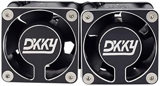 DKKY RC Motor Cooling Fan Heatsink 2Pcs DIY Kit for TRX4 ARRMA Axial 1/10 1/8 1/5 RC Model Car Upgrade Parts (Black)