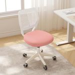 JPBSTO Armless Home Office Desk Chair, Colorful Mesh Task Chair with Soft Padded Cushion, Adjustable Height Swivel Study Computer Chair for for Girls Boys Teens