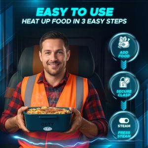 OCTY Electric Heated Lunch Box, 1.5L – Green Portable Food Warmer