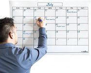 Jumbo Large Dry Erase Wall Monthly Calendar Planner Whiteboard: Wipe Off Erasable Calendar with Bonus Hanging Kit | WallDeca, Use in Classroom, Office, Home, Kitchen! (24 x 36 Inch)