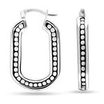 Amazon Brand - Nora Nico 925 Sterling Silver BIS Hallmarked Antique Light-Weight Click-Top Hoop Earrings for Women