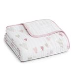 aden + anais Dream Blanket, Boutique Muslin Baby Blankets for Girls & Boys, Ideal Newborn Nursery & Crib Blanket, Unisex Toddler & Infant Bedding, Shower & Registry Gift, Heartbreaker