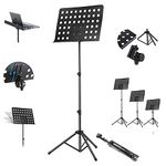 HEAVY NOTATION STAND WITH FULL HEIGHT Music/Notation Stand Sheet Adjustable Heavy Weight Notation Stand with Music Sheet Clip Holder Tripod Base For Books Notes Lyrics Stand