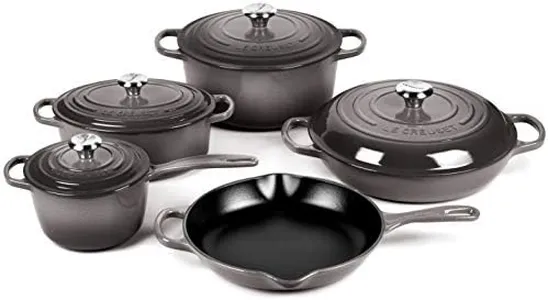 Le Creuset Signature Cast Iron Cookware Set - 9 Piece (Oyster)