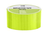 D-fix® Reflective Warning Tape - 3 Meters in Length 48mm / 02" Width - 1 Roll Per Pack - Waterproof Sticker, High Visibility Safety Honeycomb Conspicuity Tapes (Fluorescent Green)