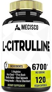 L-Citrulline L-Arginine 6700mg - Premium Formula with Garlic Bulb, Horse Chestnut, Acai Seed, Pine Bark - 120 Capsules