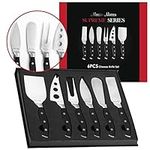 Master Maison 6-Piece Premium Cheese Knife Set | 6 Stainless Steel German Knives With Storage Box | Perfect For Charcuterie Boards And Cheese Platters | Charcuterie Accessories