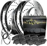 Hart Brakes Front Rear Brakes Pads and Rotors Kit| Brakes Rotors| Brakes and Rotors Kit Front and Rear| Ceramic Front Rear Brakes and Rotors Kit| Fit 2011-2018 Porsche Cayenne, Volkswagen Touareg
